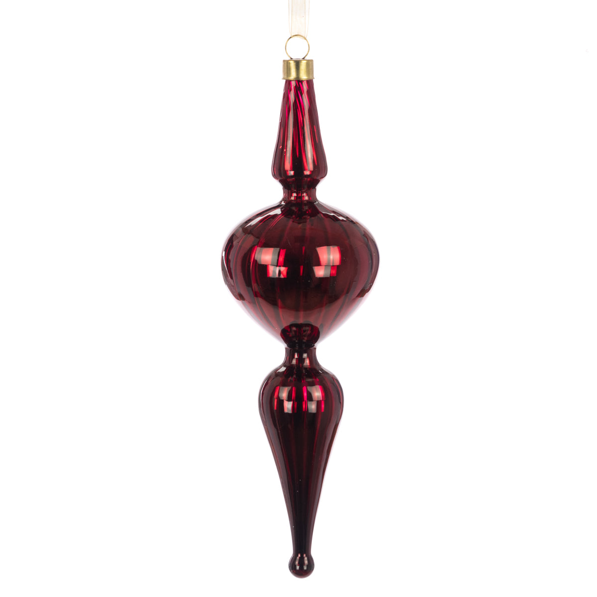 Red Glass Finial Bauble - 23cm