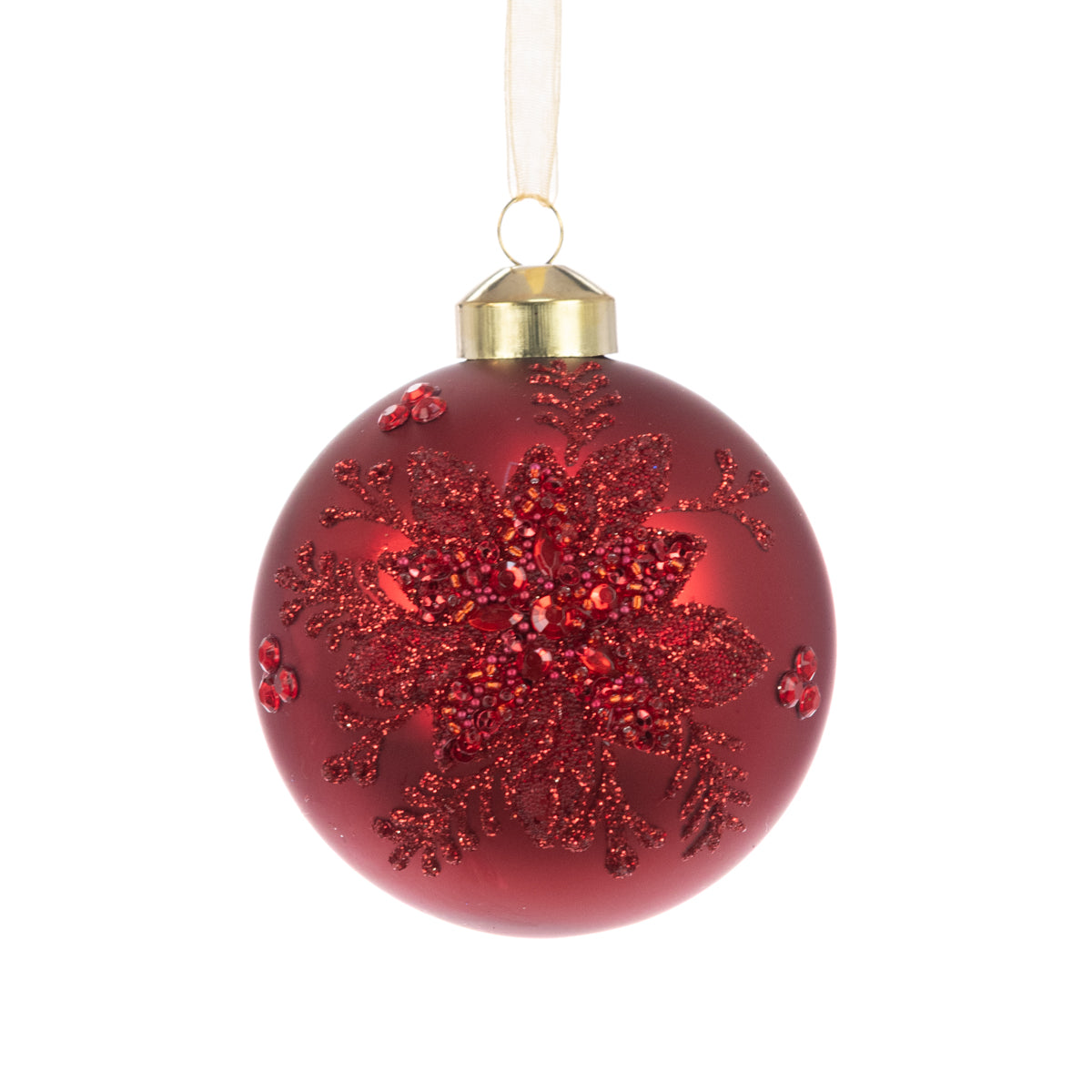 Red Glass Naomi Bauble - 8cm