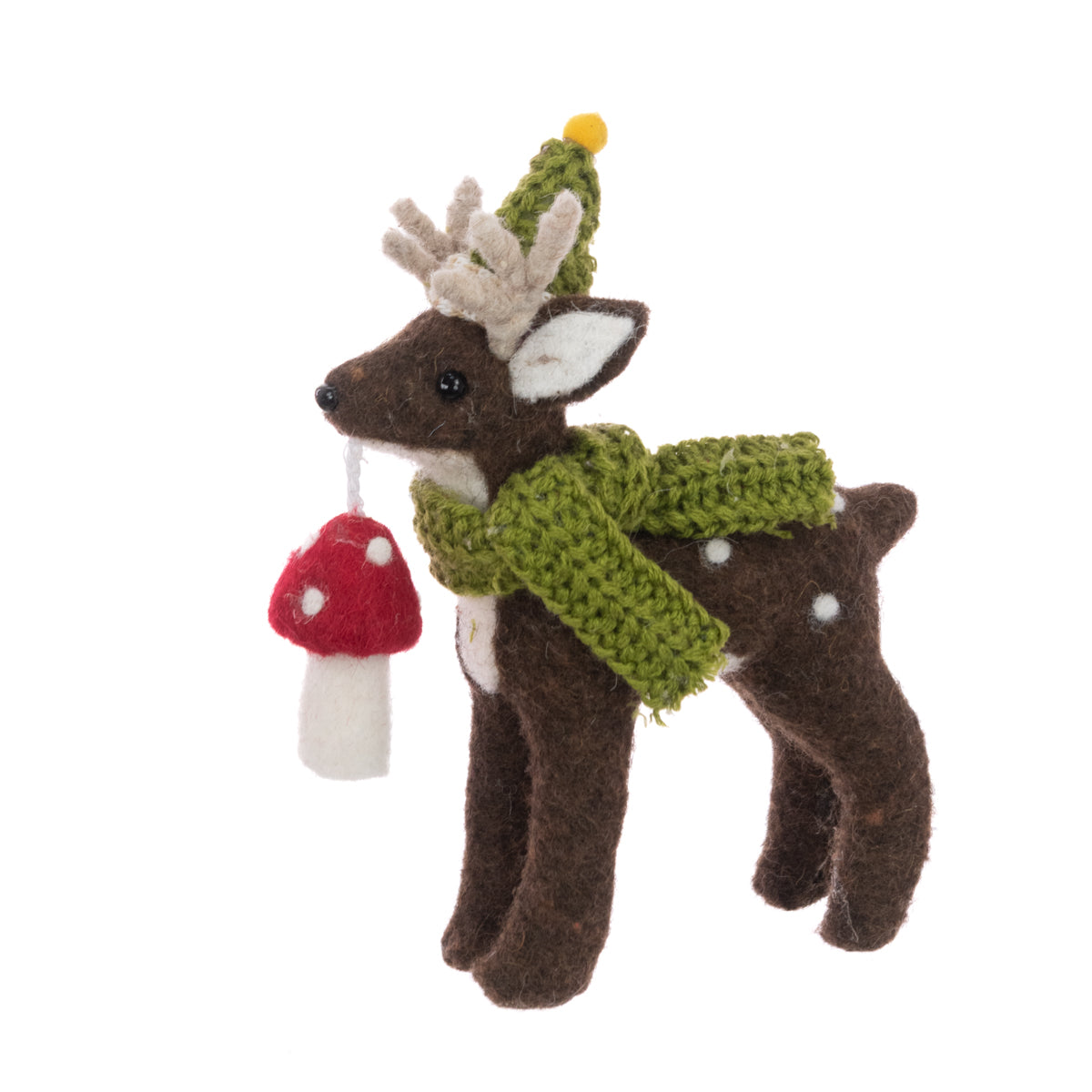 Felt Reindeer with Toadstool - 18cm