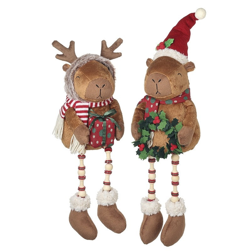 Capybara Sitting in Christmas Costume - 59cm