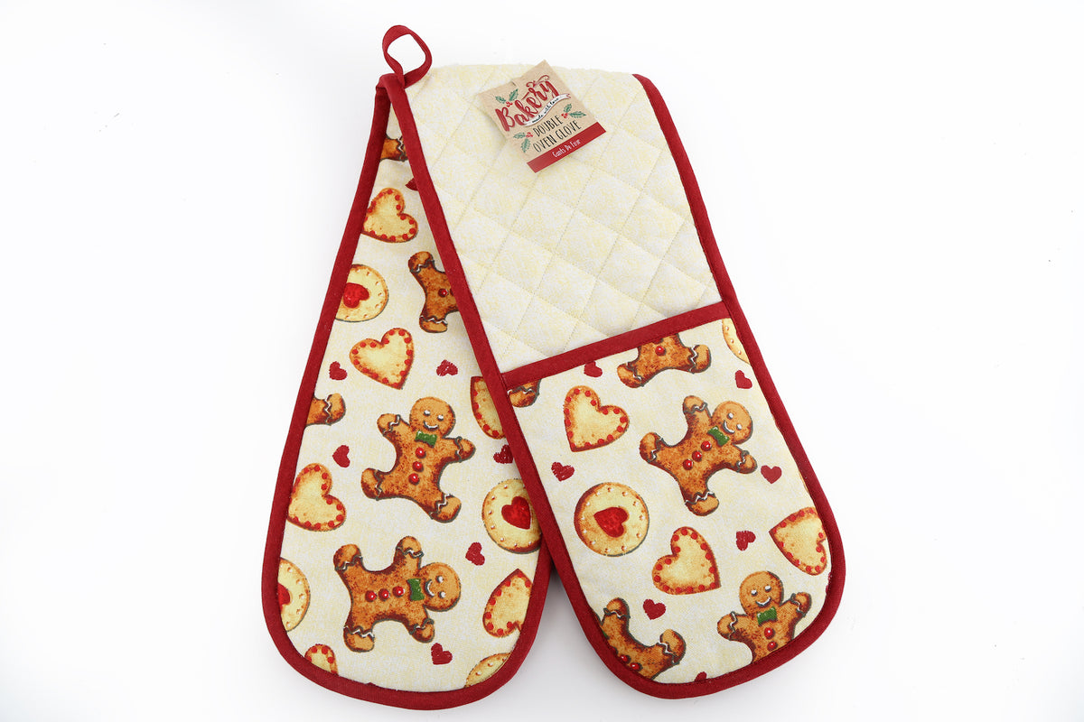 Christmas Gingerbread & Cookies Double Oven Gloves