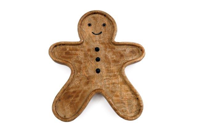 Wooden Gingerbread Platter 30x25cm