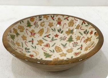Gingerbread Enamel Bowl 25cm