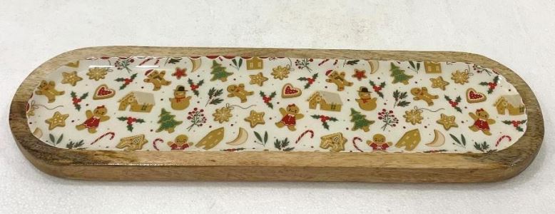 45cm Gingerbread Enamel Tray