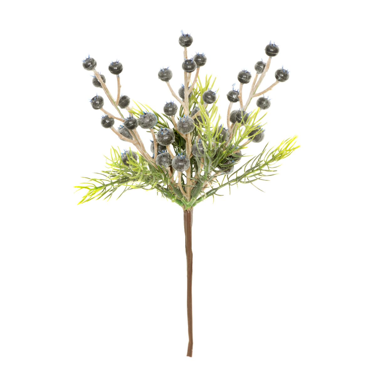 Blue Berry & Foliage Pick - 22cm