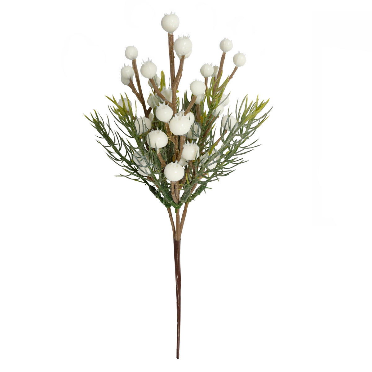 White Berry & Foliage Pick - 22cm