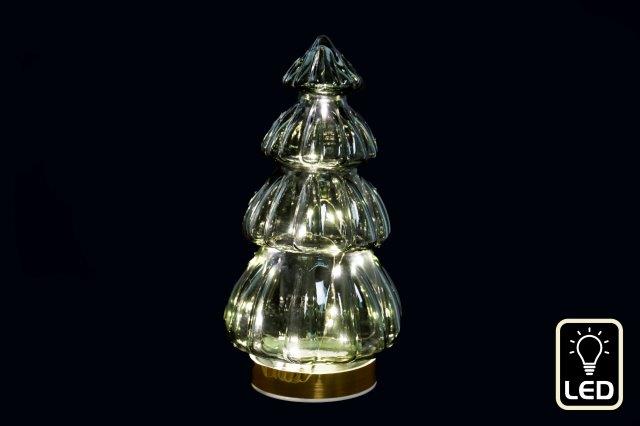 Led Glass Tree Decoration 15x28cm