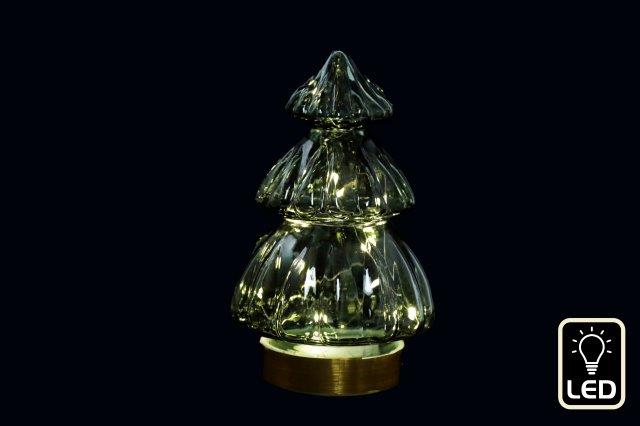 Led Glass Tree Decoration 12x20cm