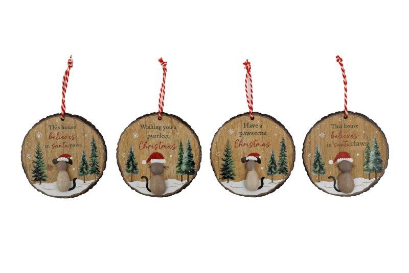 Cat or Dog Pebble Hanging Plaque 10cm