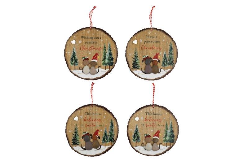 Cat or Dog Pebble Hanging Plaque 20cm