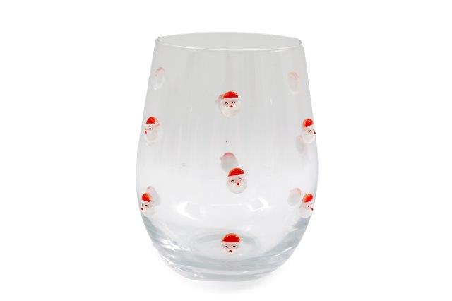 Christmas Santa Glass Tumbler 12cm