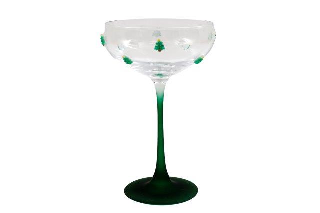 Christmas Tree Coupe Glass 18cm