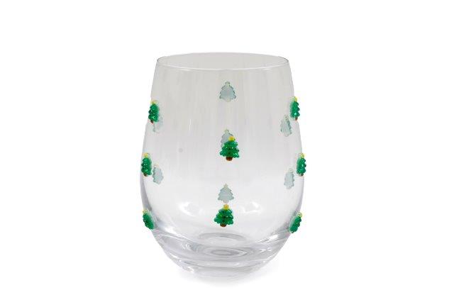 Christmas Tree Glass Tumbler 12cm