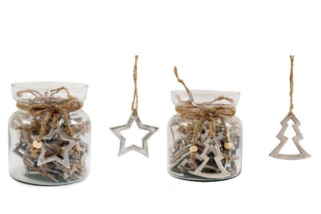 Christmas Tree or Star Hanging Decoration 6cm