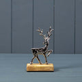 Silver Deer on Base Ornament - 15cm
