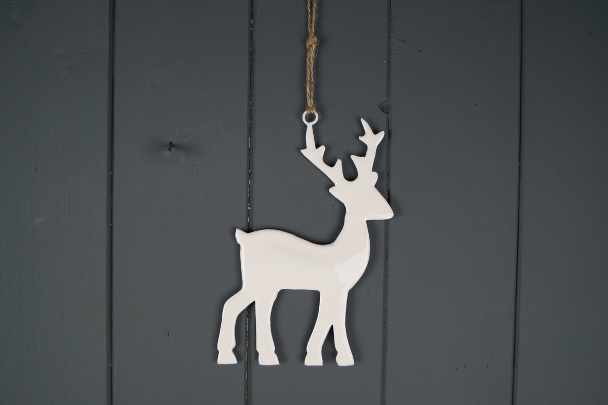 Hanging Enamelled Reindeer - 10cm
