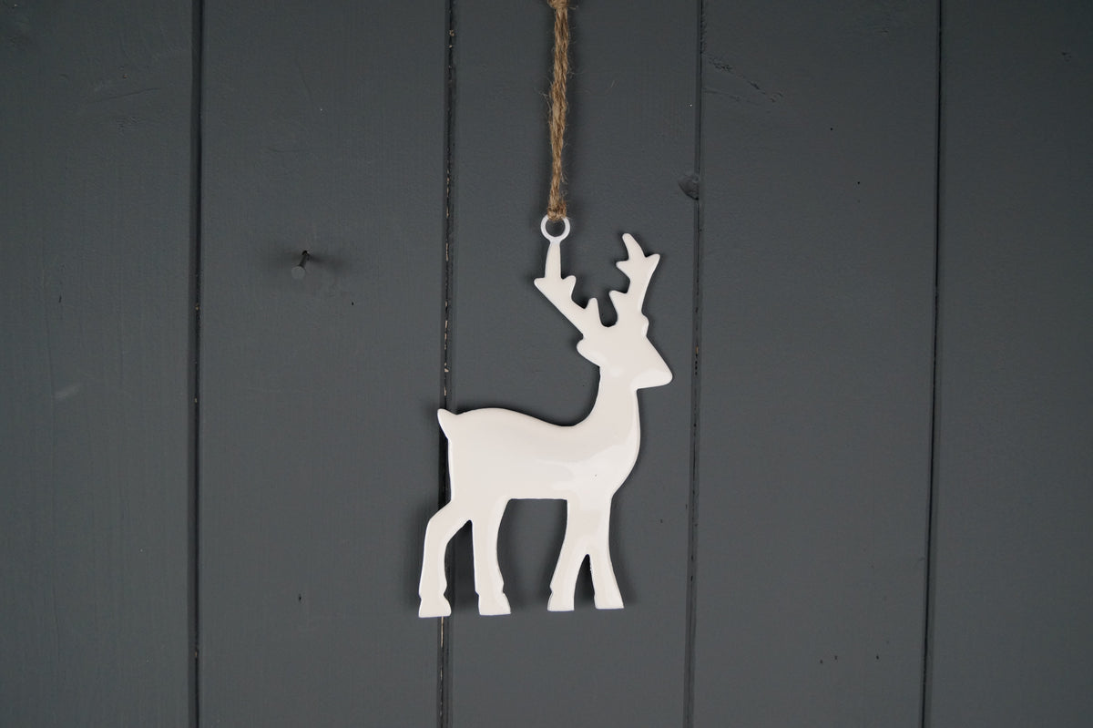 Hanging Enamelled Reindeer - 13cm