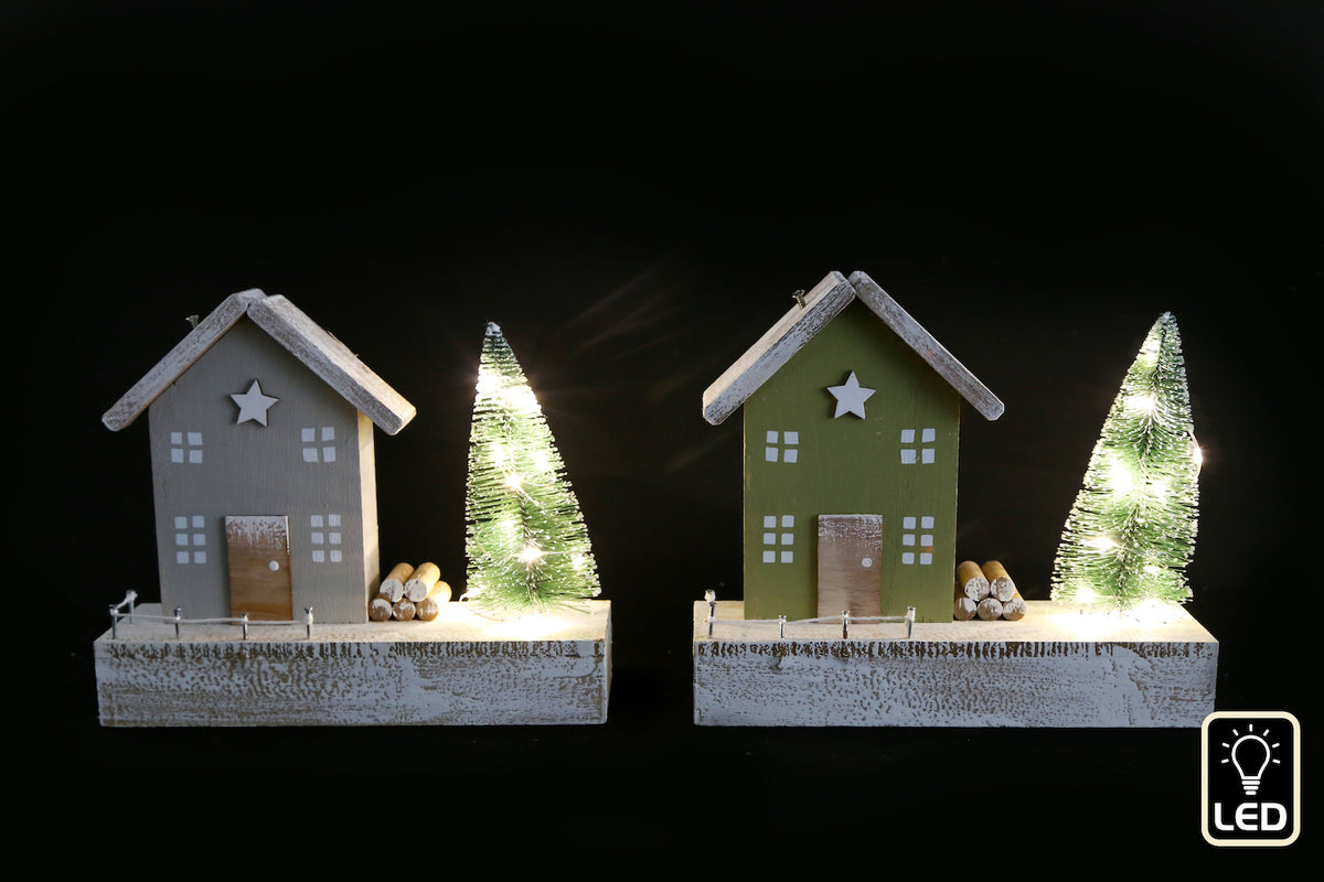 Light Up LED House with Tree Decoration