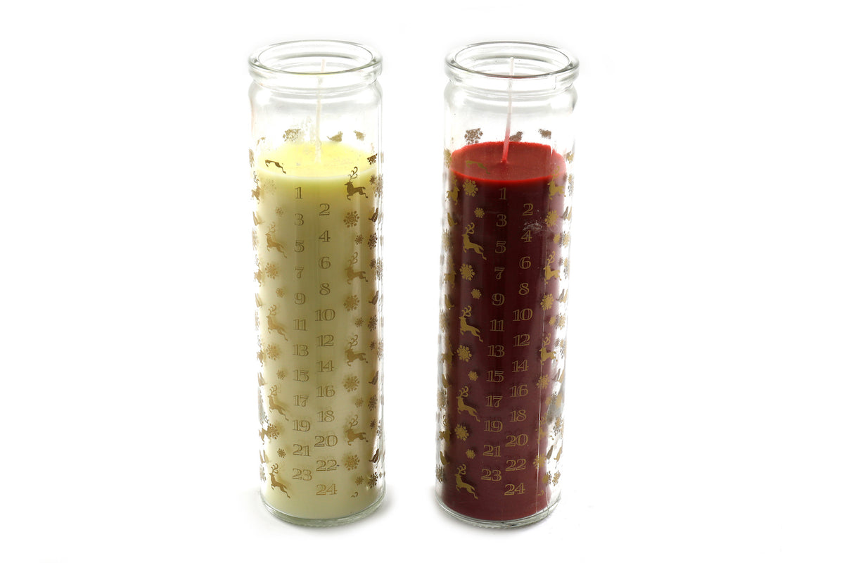 Christmas Advent Glass Tube Candle - 20cm