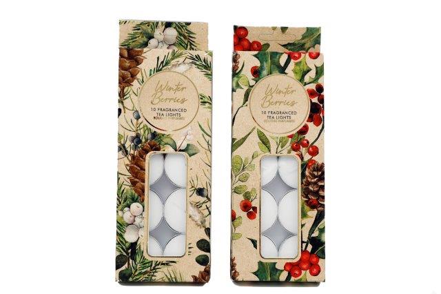 Winter Berries Christmas Tealights - Pack of 10