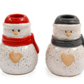 Pot Snowman with Heart Dinner Candle Holder