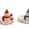 Pot Snowman with Heart Candle Holder