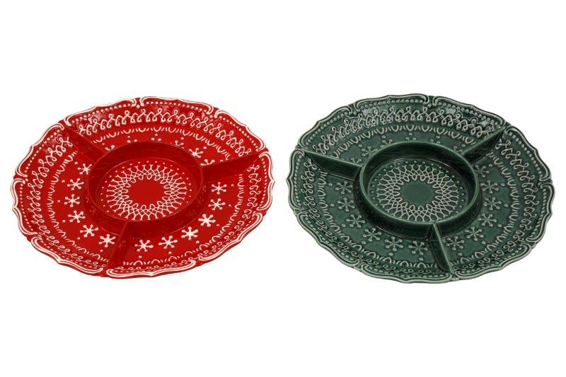 Christmas Embossed Serving Plate for Chips & Dip - 33cm