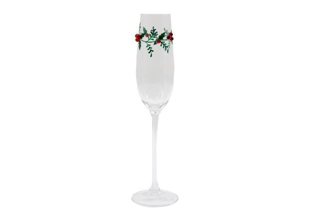 Christmas Red Berry Champagne Flute  26.5cm