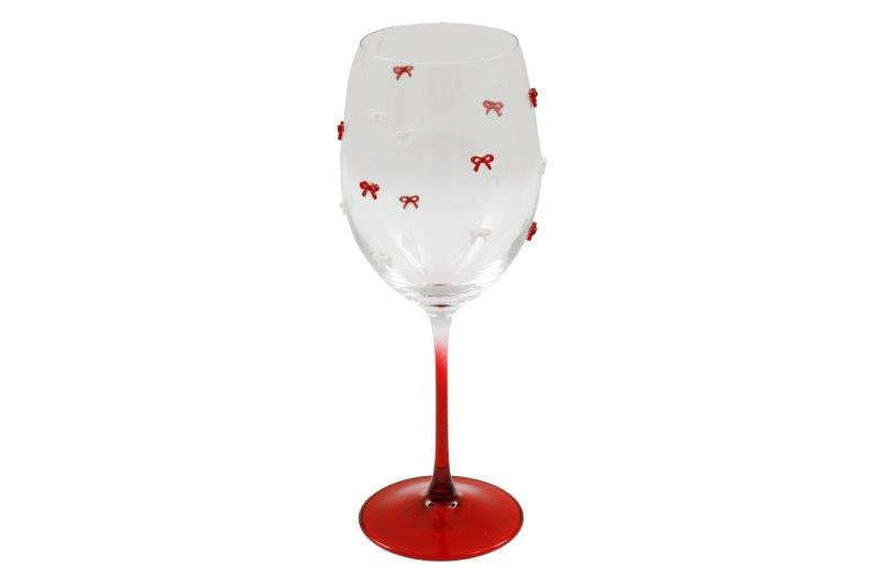 Christmas Bow Embossed Wine Glass 24.5cm