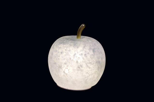 White Light Up LED Apple Glass Decoration 12.5cm