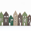 40cm Wooden House Row Christmas Sign