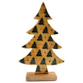 Wooden Gloss Coated Design Christmas Tree - 37cm