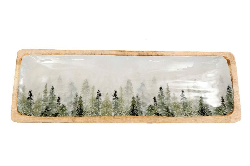 Wooden Christmas Tree Print Tray 45cm