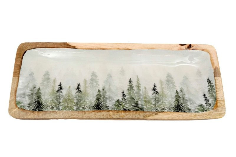 Wooden Christmas Tree Print Tray 38cm