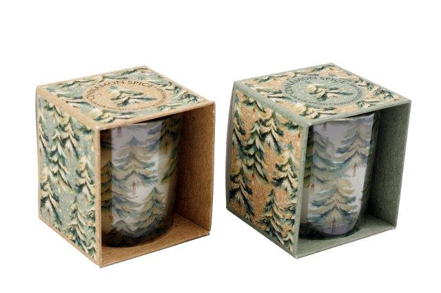 Winter Forest Christmas Glass Boxed Candle - 7.5cm