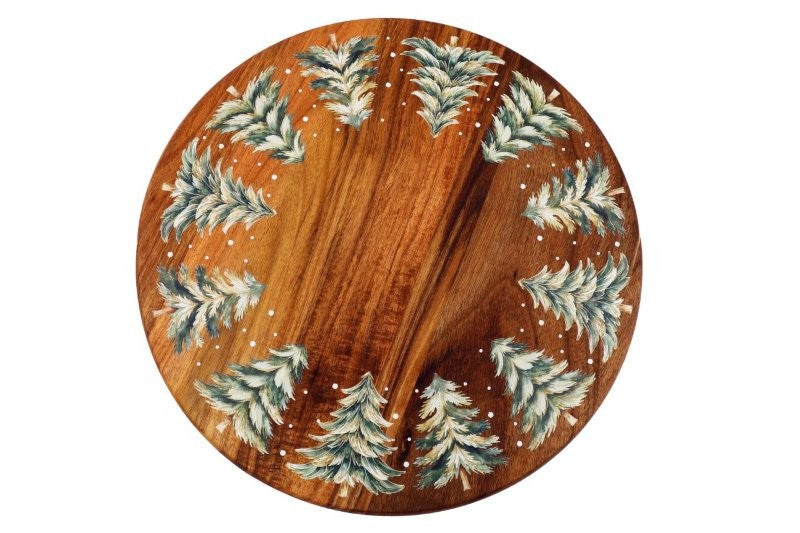 Wooden Christmas 35cm Winter Forest Lazy Susan