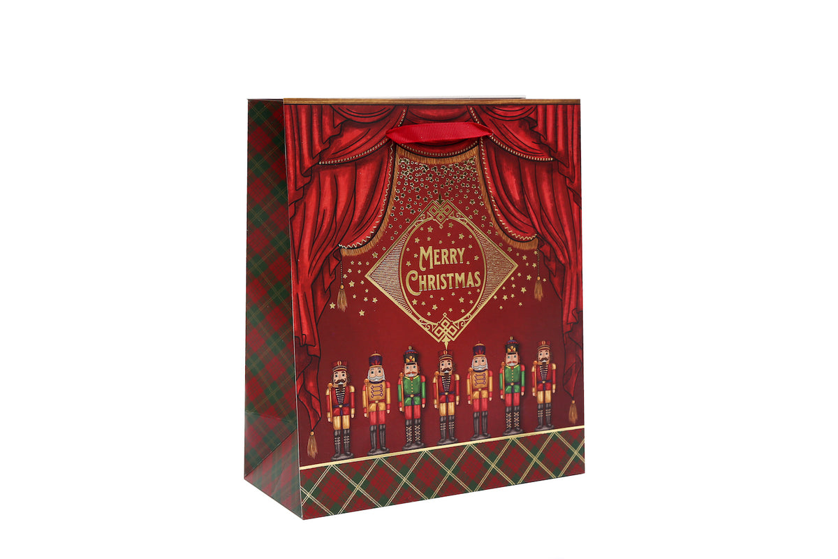 Nutcracker Merry Christmas Gift Bag - 23cm
