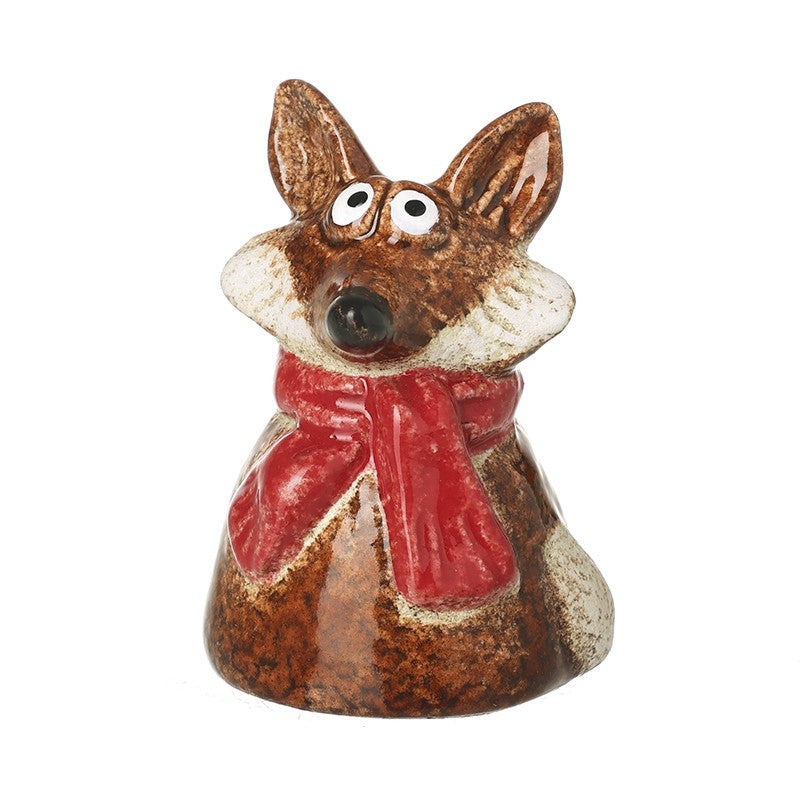 Ceramic Fox in Red Scarf - 6.7cm