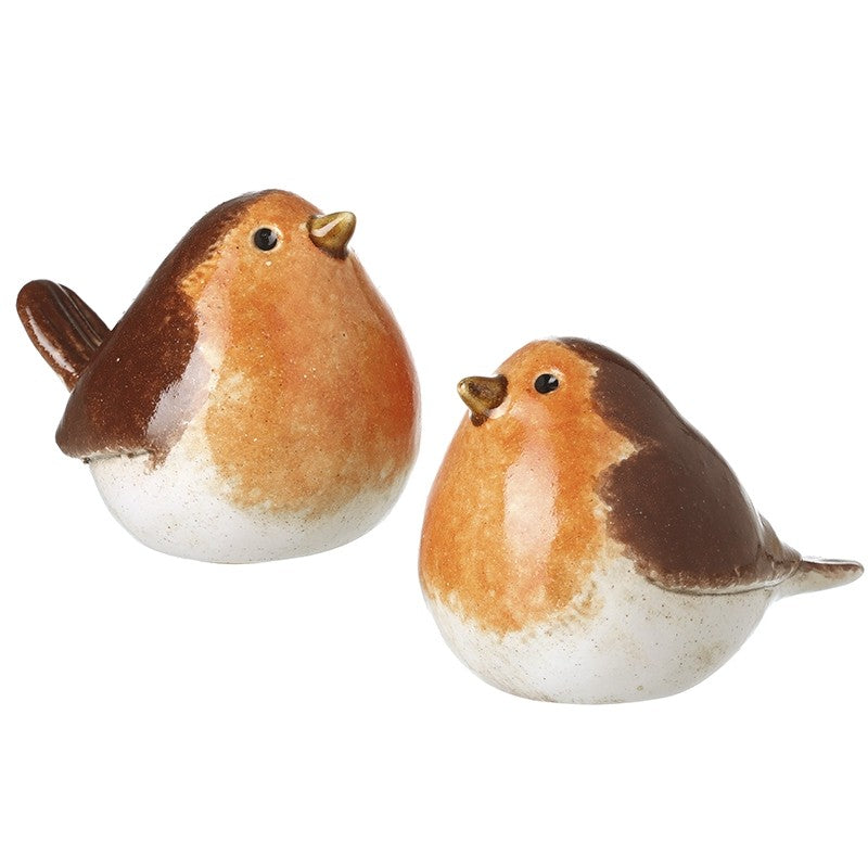 Ceramic Robin Ornament Single  - 8.3cm