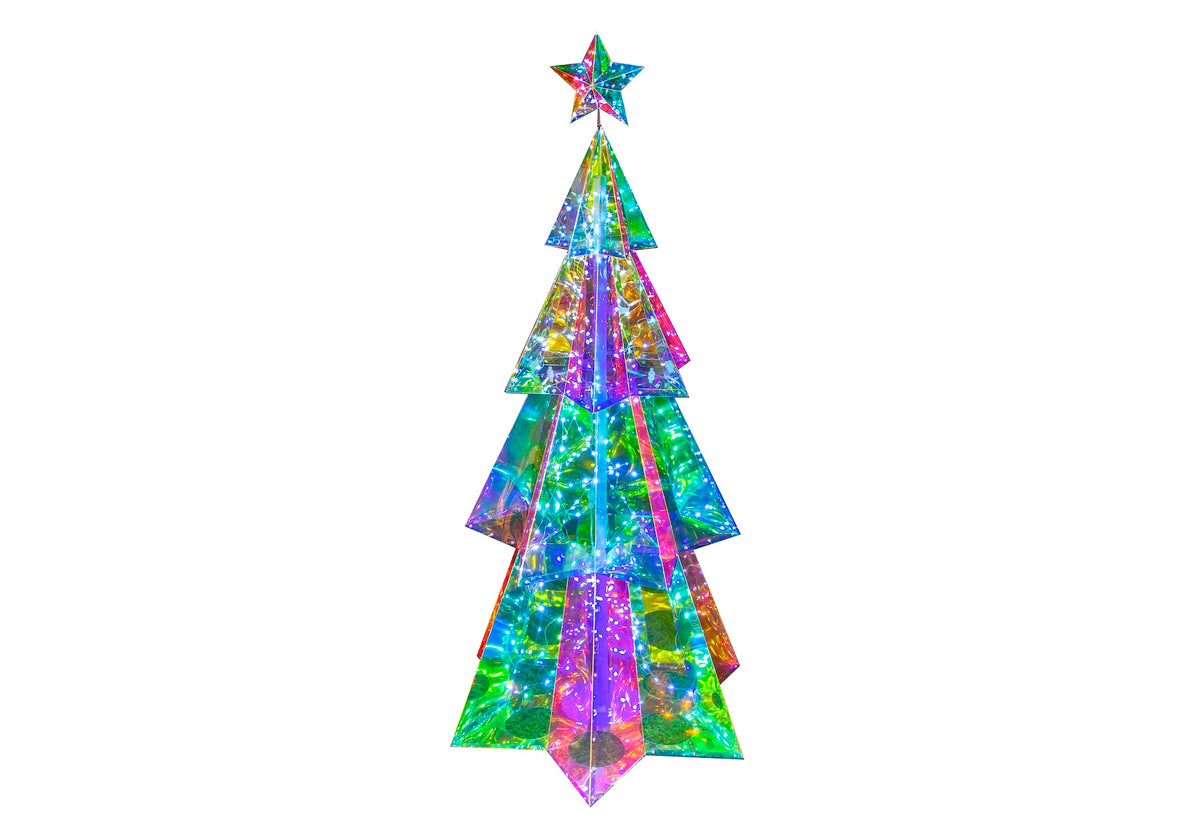 CLEARANCE Jingles 180cm Iridescent Christmas Tree with 450 LEDs- Prismatic
