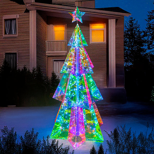 CLEARANCE Jingles 180cm Iridescent Christmas Tree with 450 LEDs- Prismatic