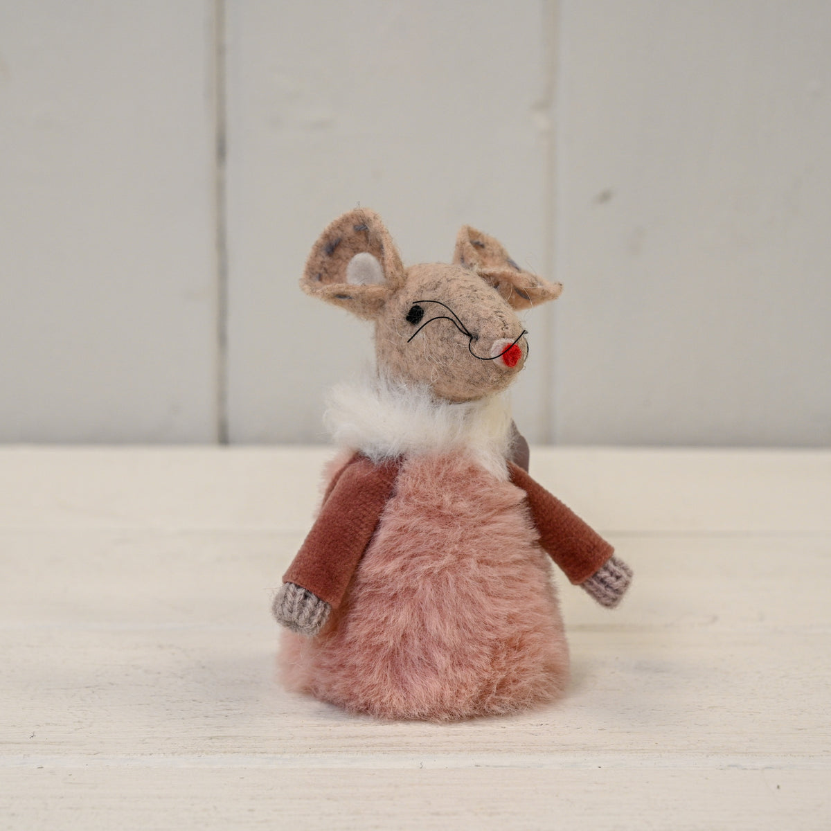 Pink Fabric Mouse Decoration - 8cm