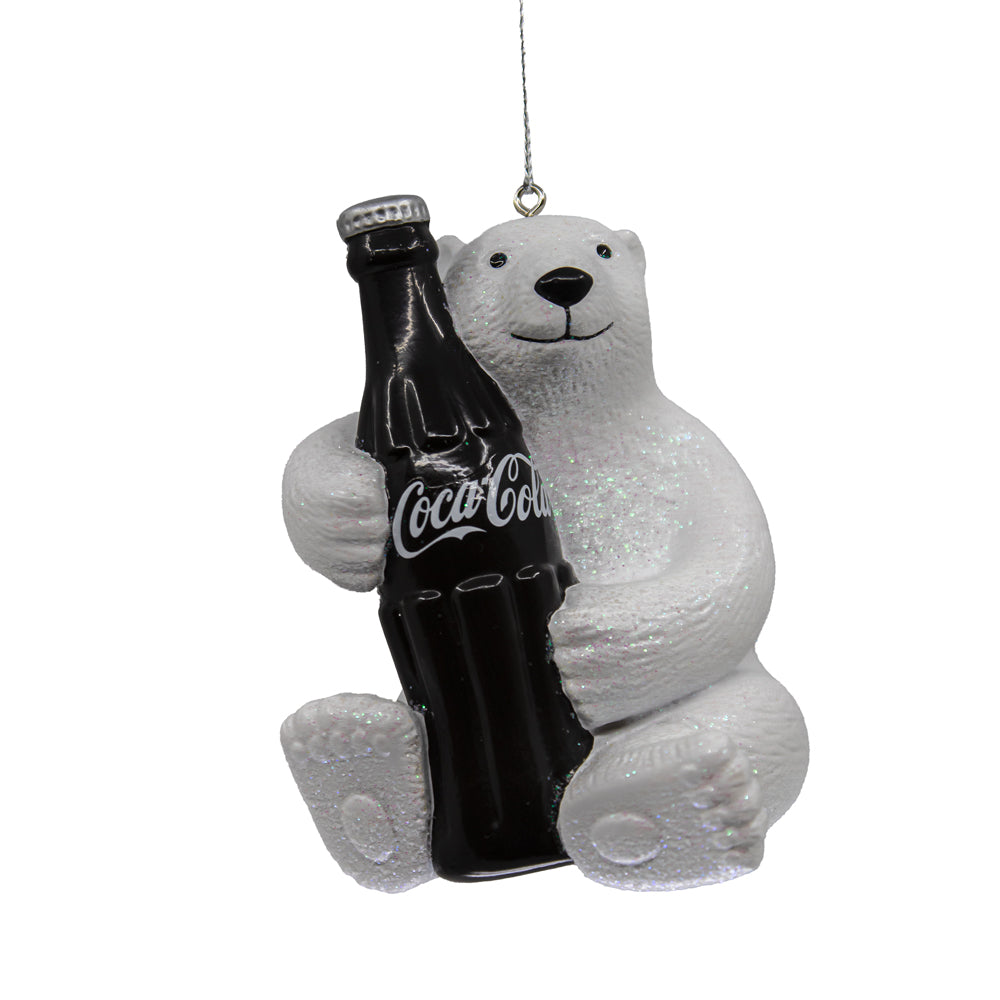 Coca-Cola Polar Bear with Bottle Christmas Bauble