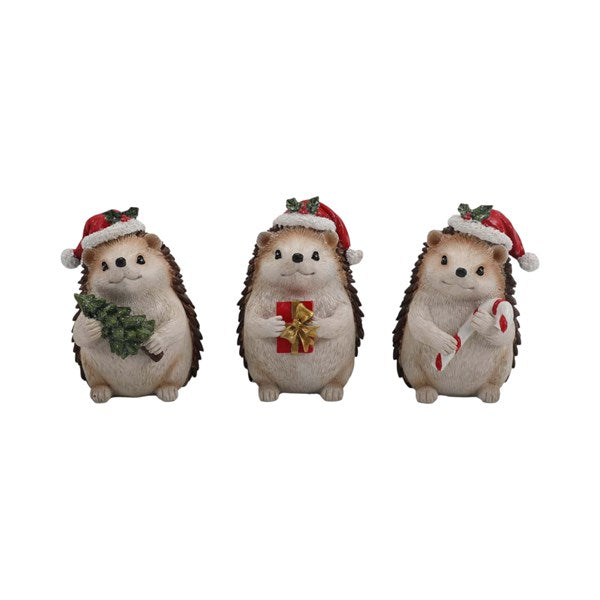 Christmas Woodland Hedgehog Ornament with Santa Hat - Single