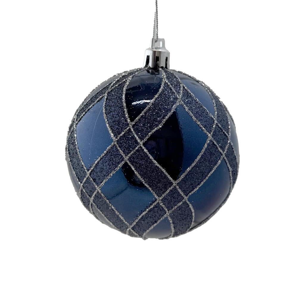 Dark Blue Regal Bauble - 8cm