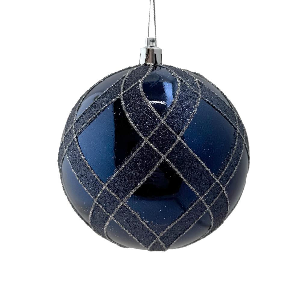 Dark Blue Regal Bauble - 10cm