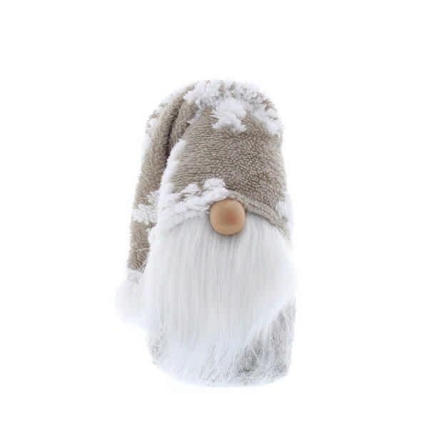 22cm Grey Gonk with Furry Snowflake Hat