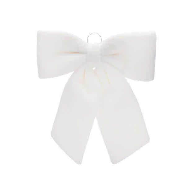 Giant White Fur Christmas Bow - 60cm