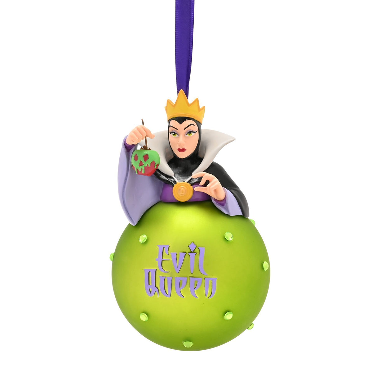 Disney Villain's 3D Evil Queen on Glass Christmas Bauble Decoration