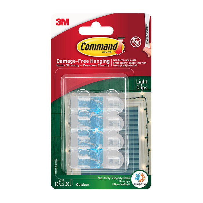 Command Outdoor Light Clips Pack of 16
